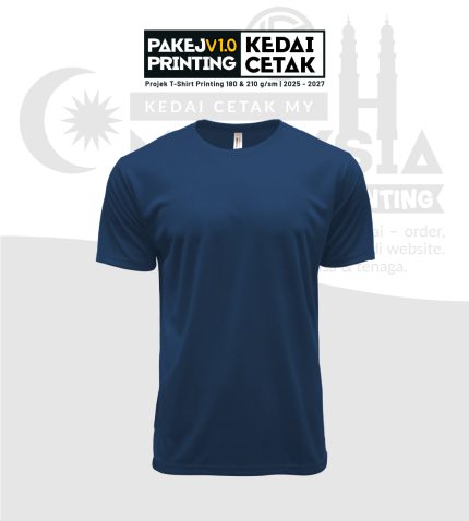 Adult Basic T-Shirt Quick Dry (Navy) XS to 7XL