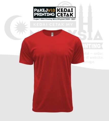 Adult Basic T-Shirt Quick Dry (Red) XS to 7XL